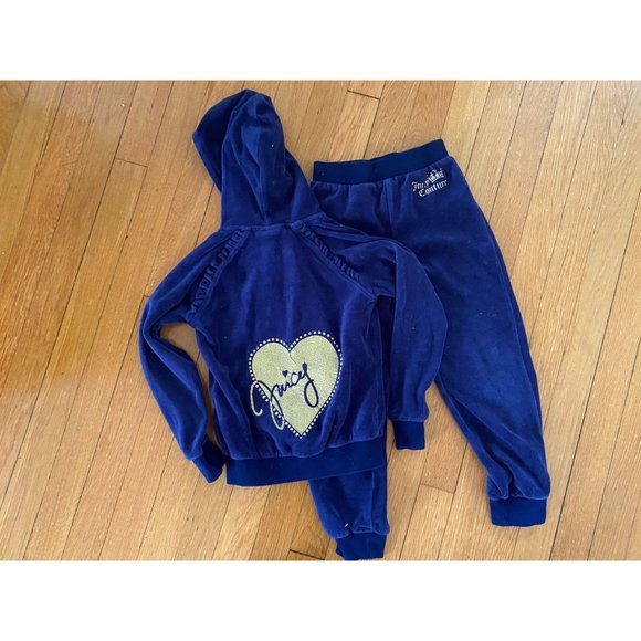 2pc Juicy Couture Velour Blue Track Suit Girls Siz